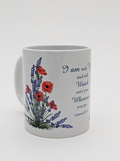 Ceramic Mug - Poppies: Genesis 28:15