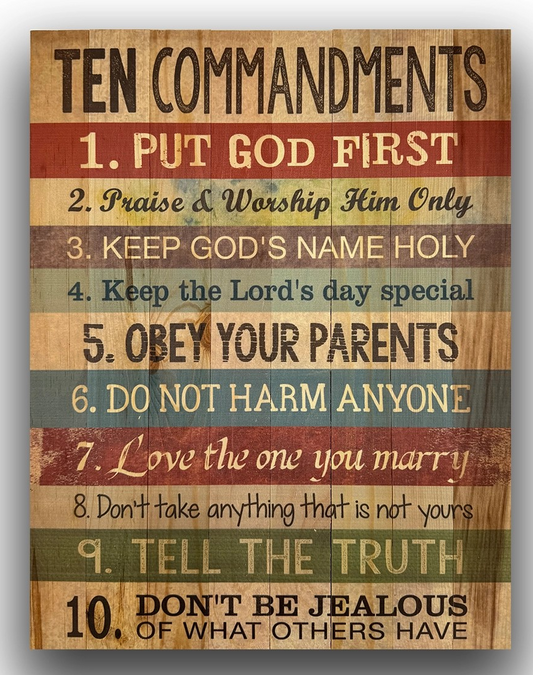 Ten Commandments Pallet Sign