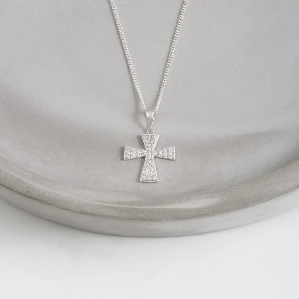Silver Small Flared Cross - The Christian Gift Company