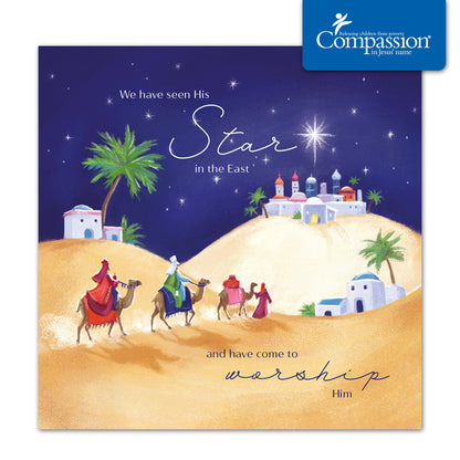 Compassion Christmas Card: Follow The Star (pack of 10) - The Christian Gift Company