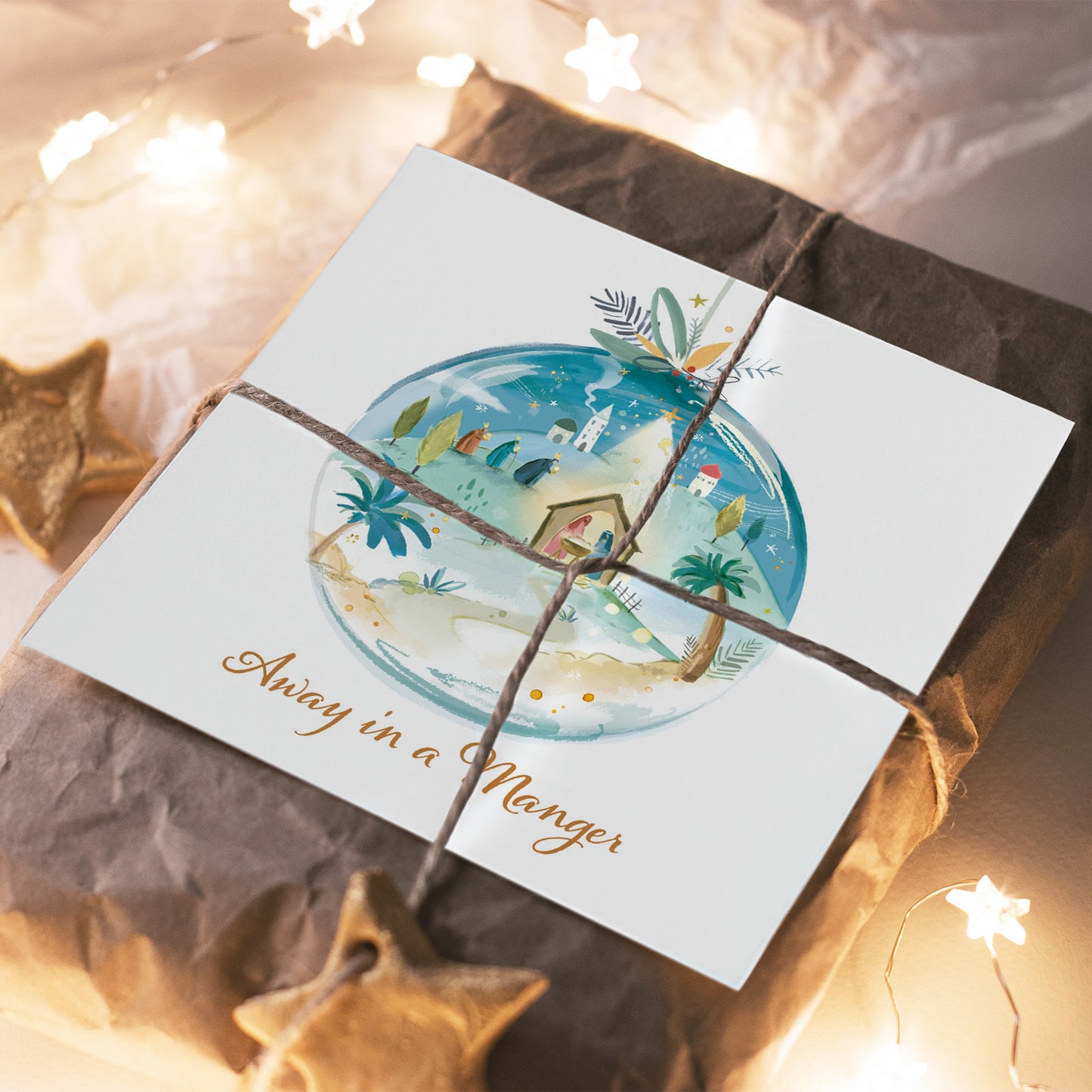 Compassion Christmas Card: Away In a Manger (pack of 10) - The Christian Gift Company