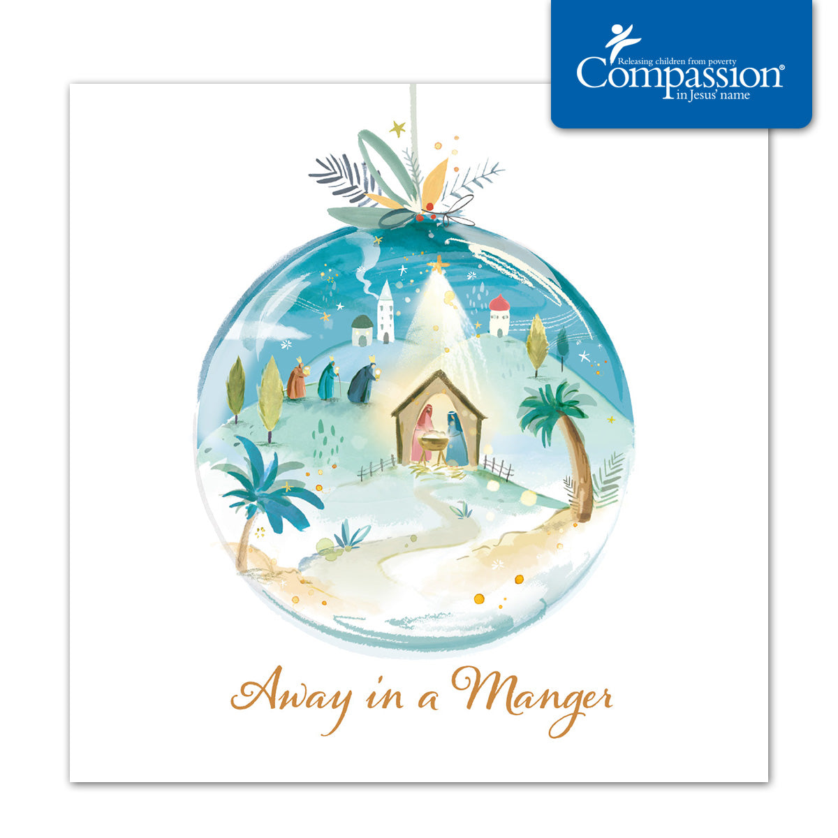 Compassion Christmas Card: Away In a Manger (pack of 10) - The Christian Gift Company