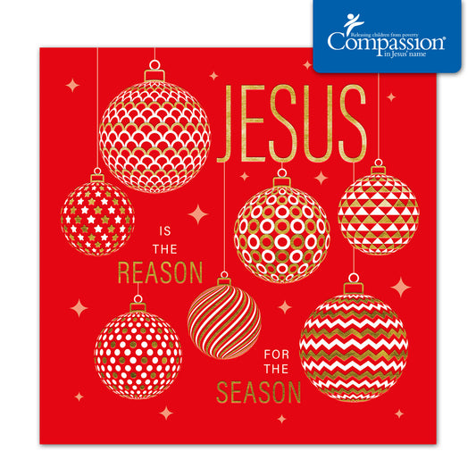 Compassion Christmas Card: Jesus/Reason (pack of 10) - The Christian Gift Company