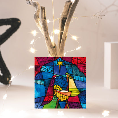 Compassion Christmas Card: Stained Glass (pack of 10) - The Christian Gift Company