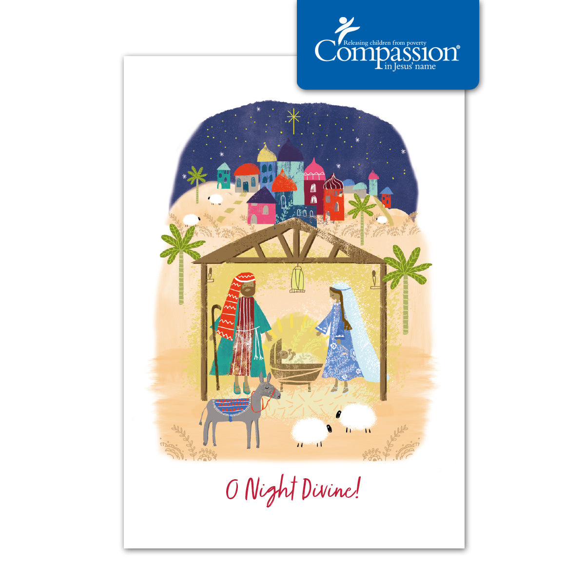 Compassion Christmas Card: O Night Divine (pack of 10) - The Christian Gift Company