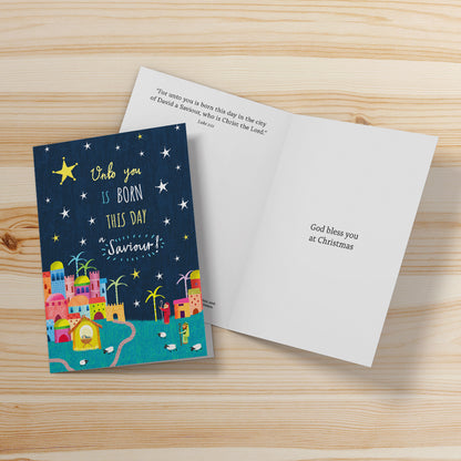 Compassion Christmas Card: A Saviour Is Born (pack of 10) - The Christian Gift Company