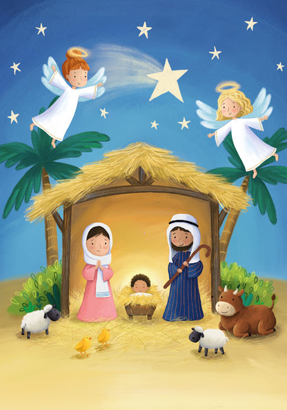 Compassion Christmas Card: Cute Nativity (pack of 10) - The Christian Gift Company