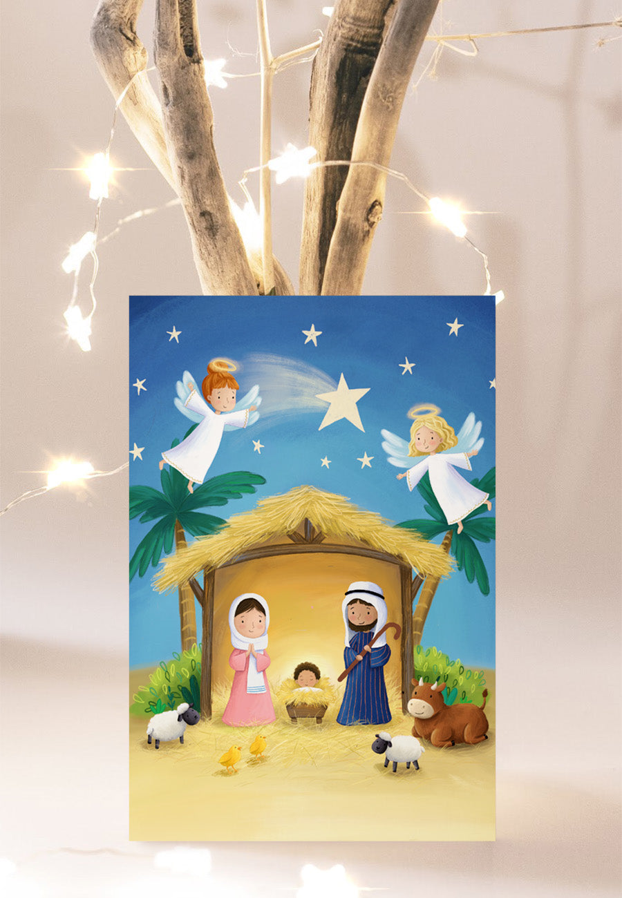Compassion Christmas Card: Cute Nativity (pack of 10) - The Christian Gift Company