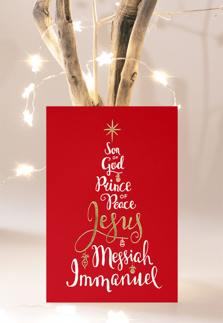 Compassion Christmas Card: Names/Tree (pack of 10) - The Christian Gift Company