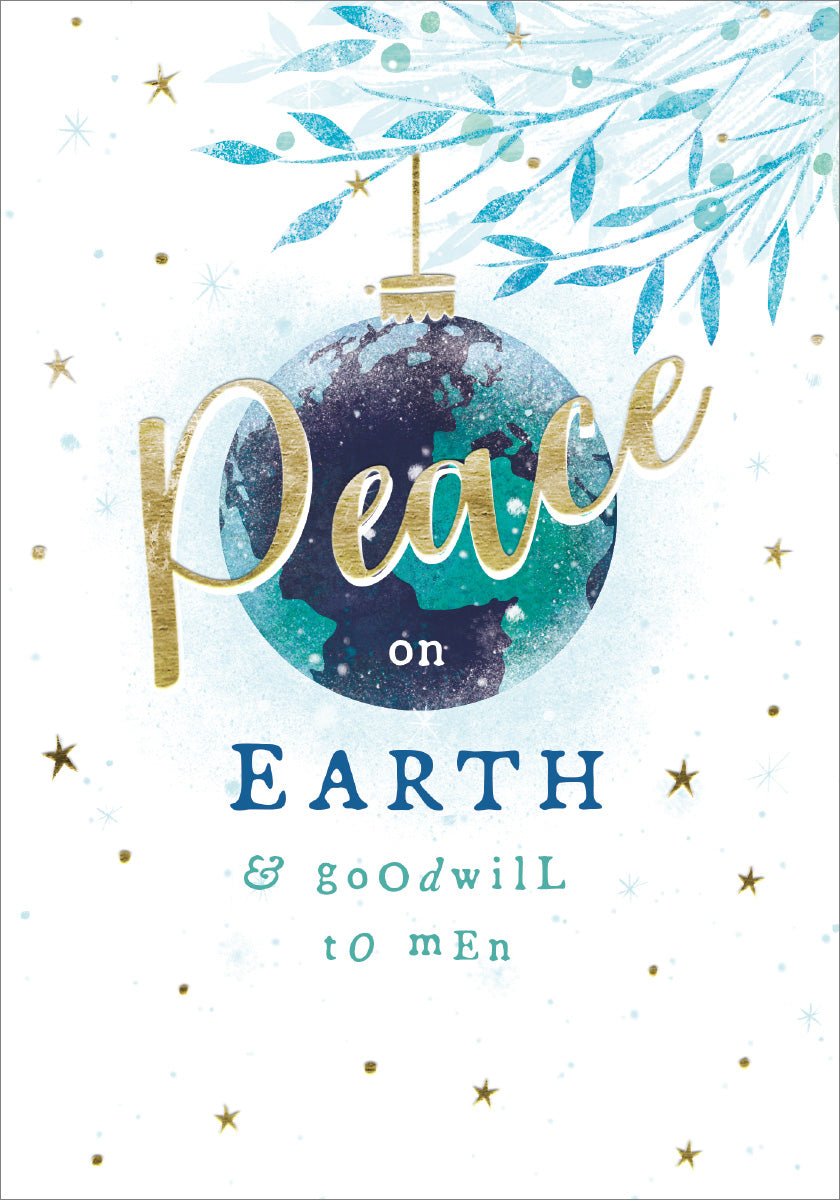 Compassion Christmas Card: Peace/Bauble (pack of 10) - The Christian Gift Company