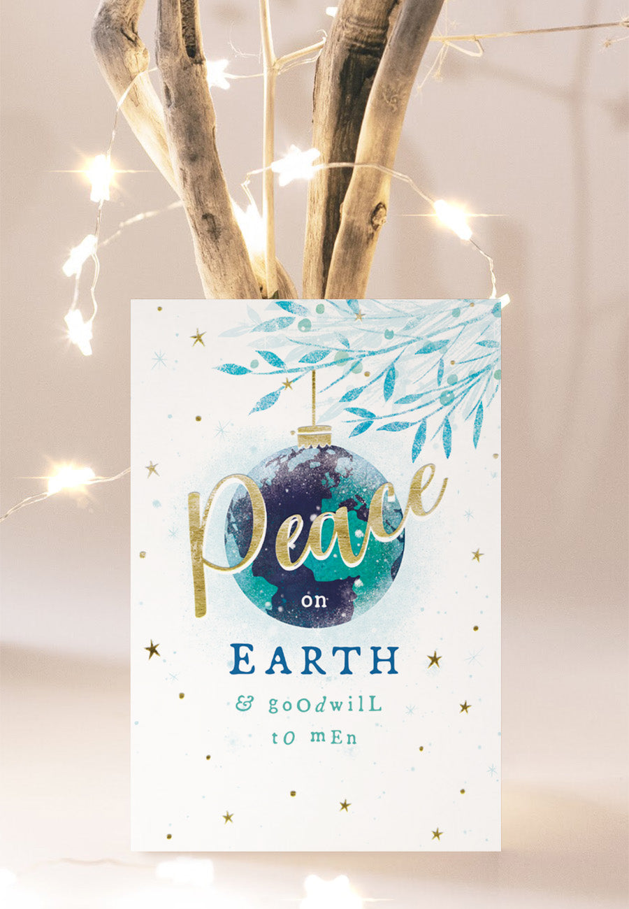 Compassion Christmas Card: Peace/Bauble (pack of 10) - The Christian Gift Company