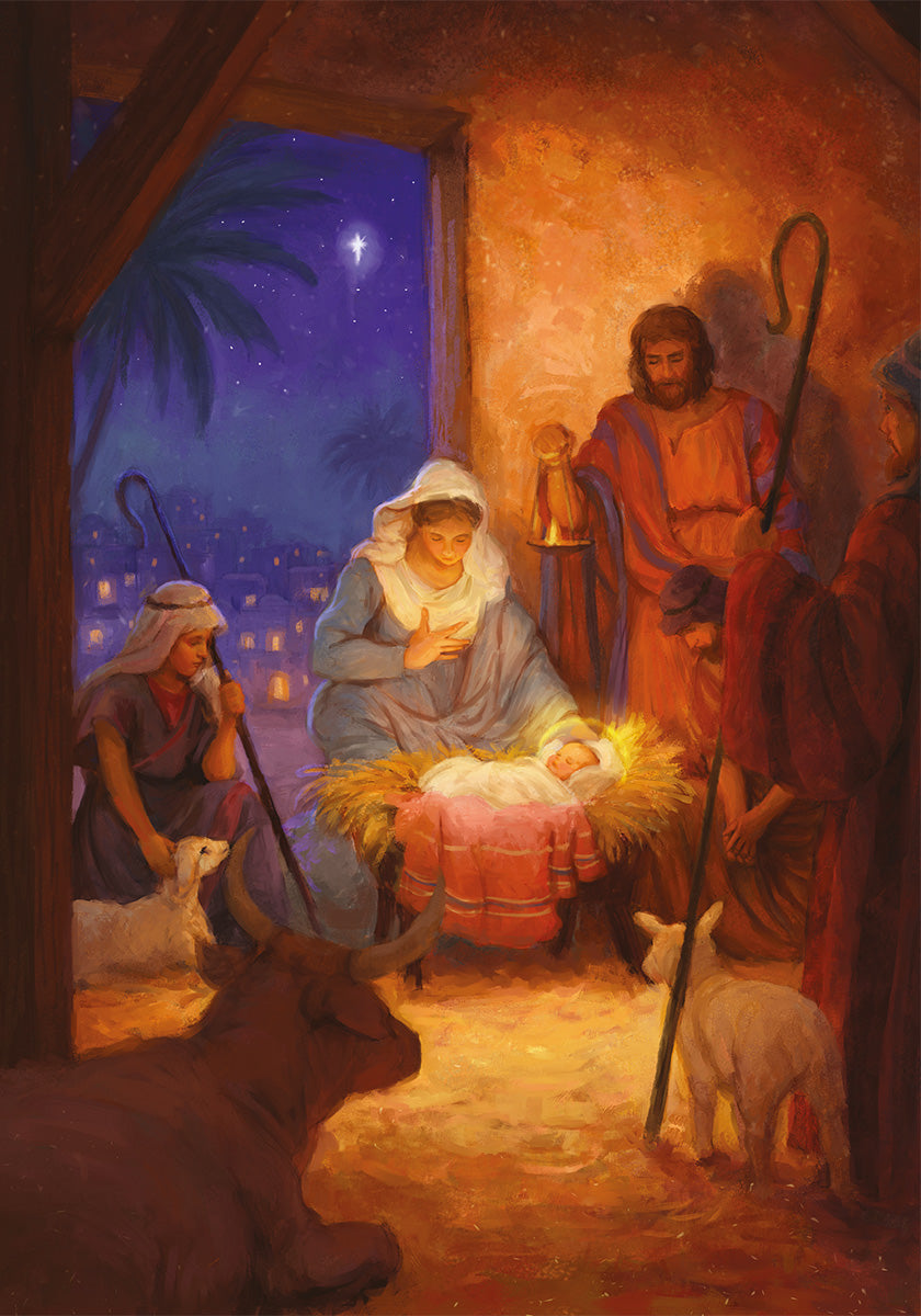 Compassion Christmas Card: Around The Manger (pack of 10) - The Christian Gift Company