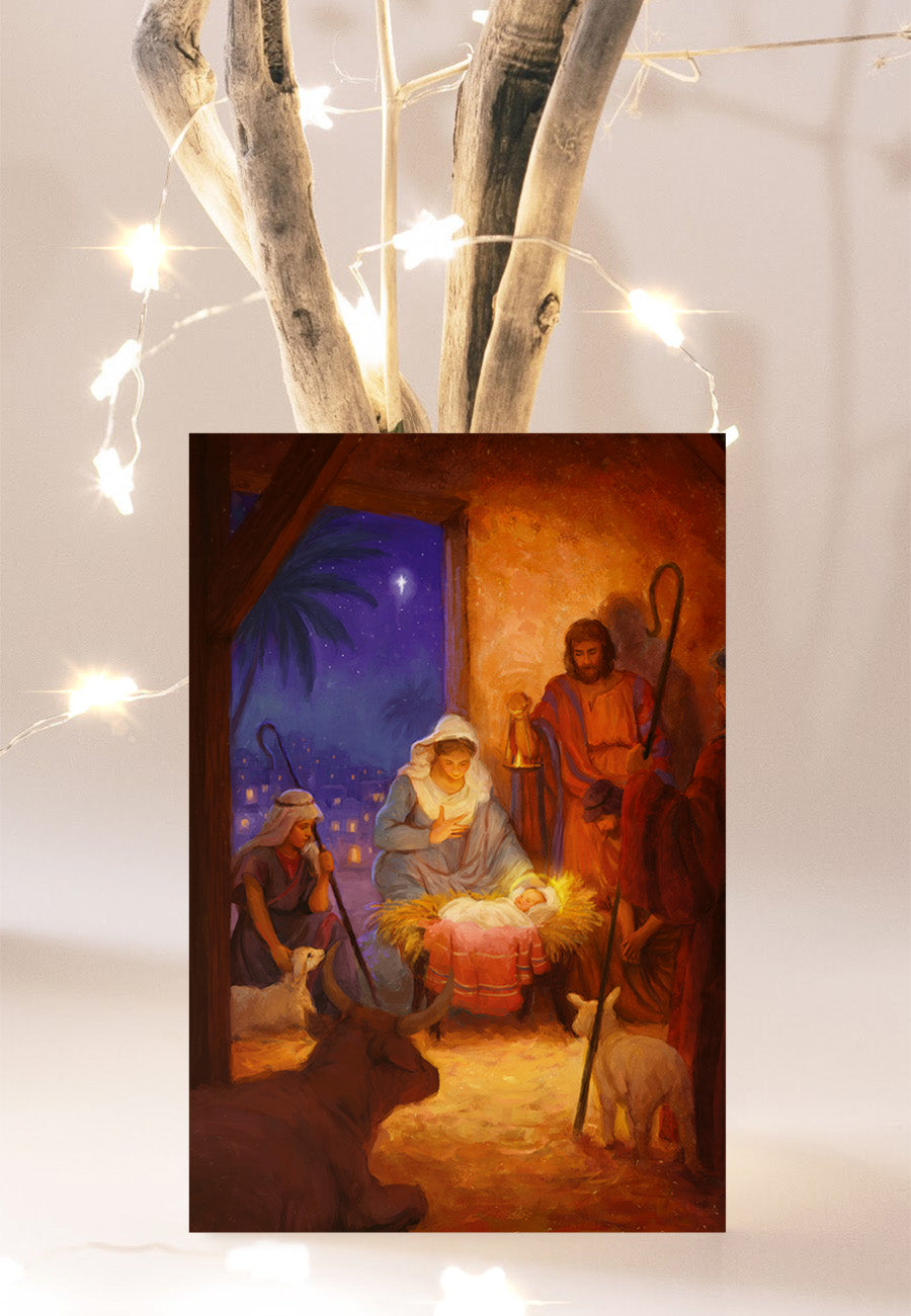 Compassion Christmas Card: Around The Manger (pack of 10) - The Christian Gift Company