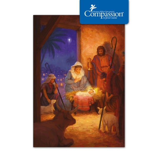 Compassion Christmas Card: Around The Manger (pack of 10) - The Christian Gift Company
