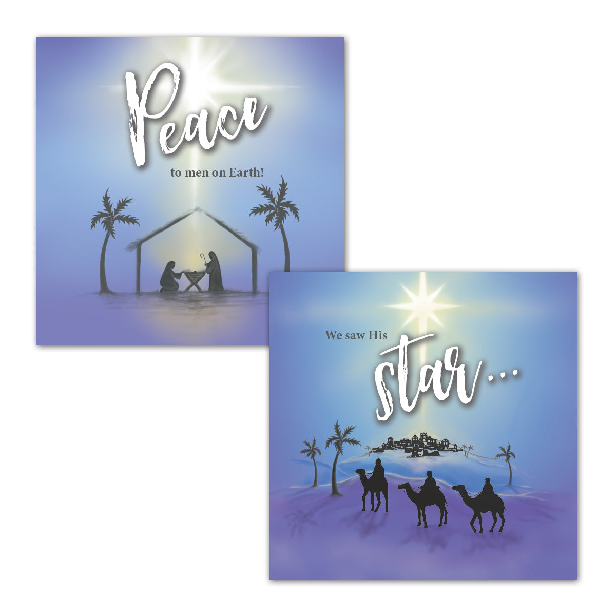 Compassion Christmas Cards: Blue Nativity (pack of 16) - The Christian Gift Company