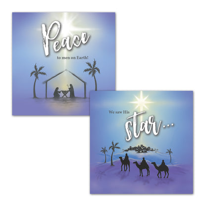Compassion Christmas Cards: Blue Nativity (pack of 16) - The Christian Gift Company