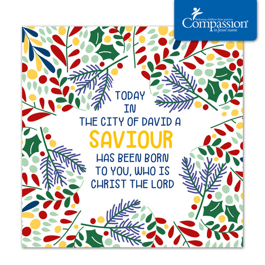 Compassion Christmas Card: Saviour/Star (pack of 10) - The Christian Gift Company