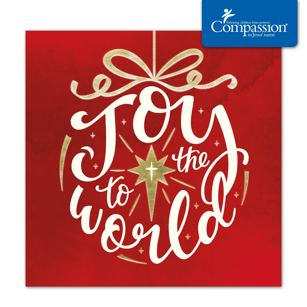 Compassion Christmas Card: Joy Bauble (pack of 10) - The Christian Gift Company