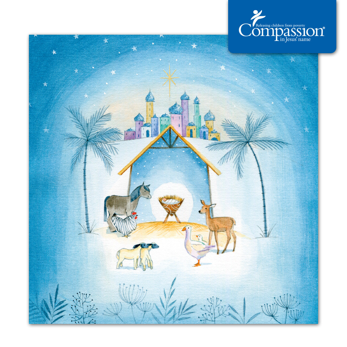 Compassion Christmas Card: Around the Manger (pack of 10)