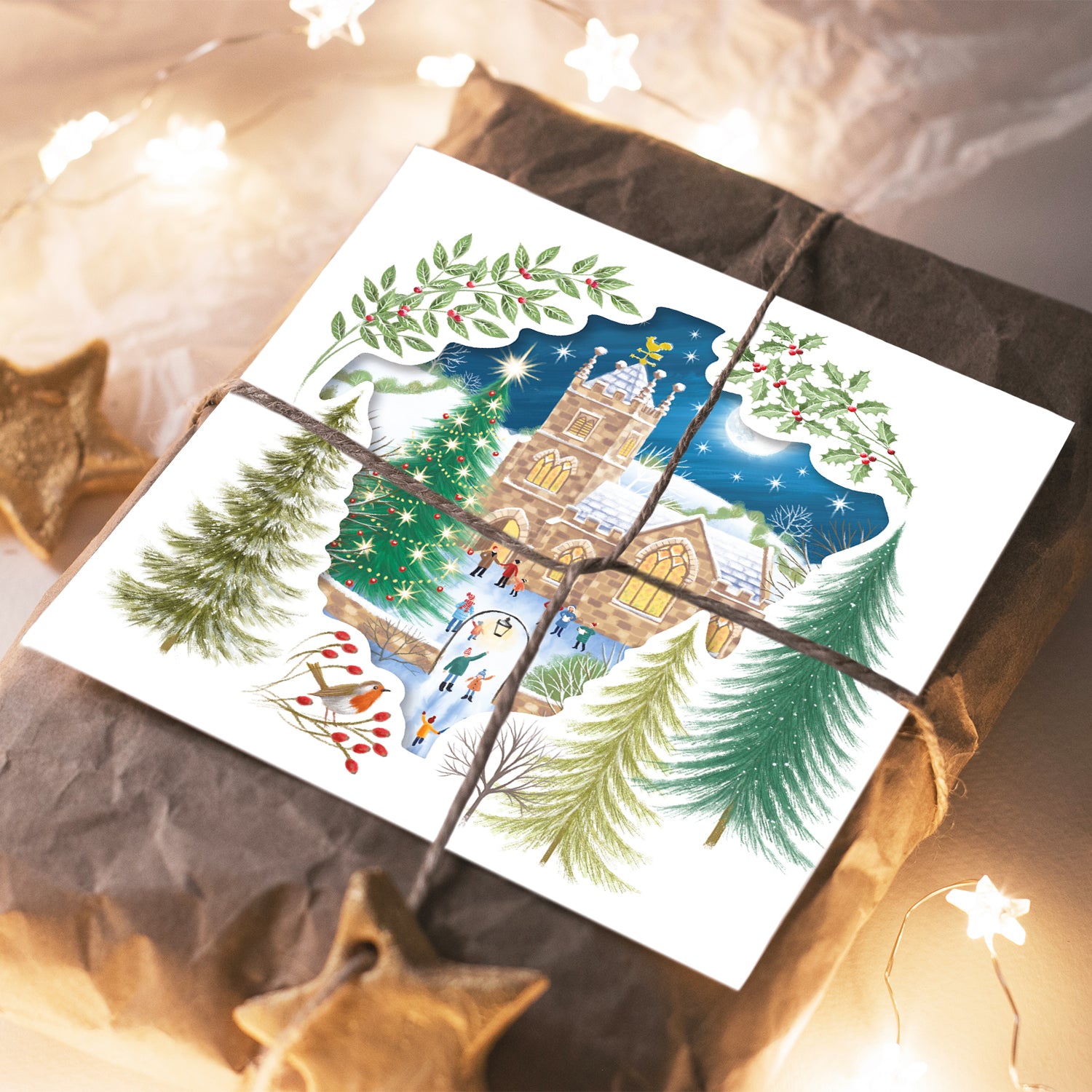Compassion Christmas Card: Carol Service (pack of 10) - The Christian Gift Company