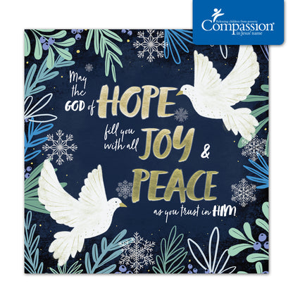 Compassion Christmas Card: Peace Doves (pack of 10)
