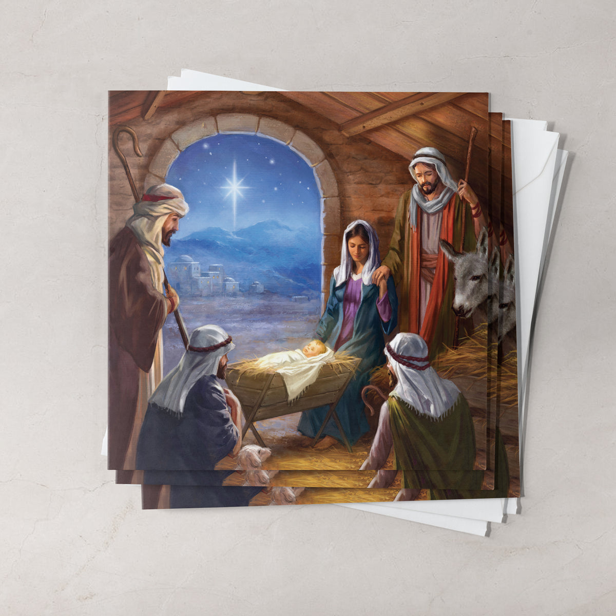 Compassion Christmas Mini Card: Stable Scene (pack of 10)