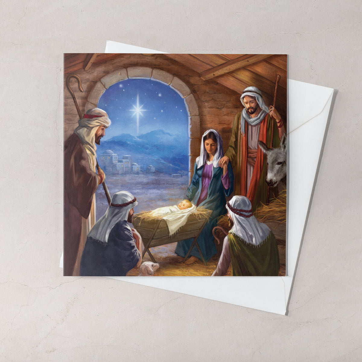 Compassion Christmas Mini Card: Stable Scene (pack of 10)