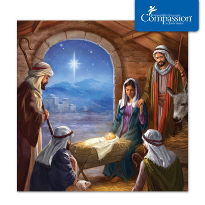Compassion Christmas Mini Card: Stable Scene (pack of 10)
