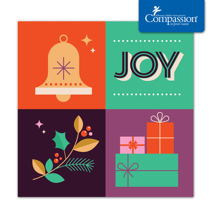 Compassion Christmas Mini Card: Joy Icons (pack of 10)