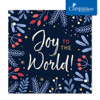 Compassion Christmas Mini Card: Joy/Foliage (pack of 10)