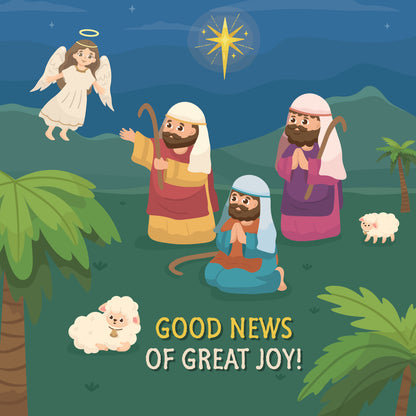 Compassion Christmas Mini Card: Cute Shepherds (pack of 10)