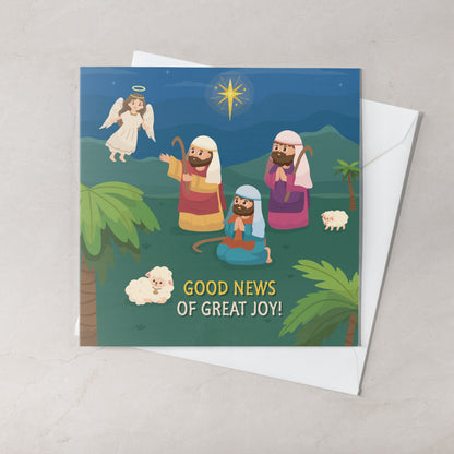 Compassion Christmas Mini Card: Cute Shepherds (pack of 10)