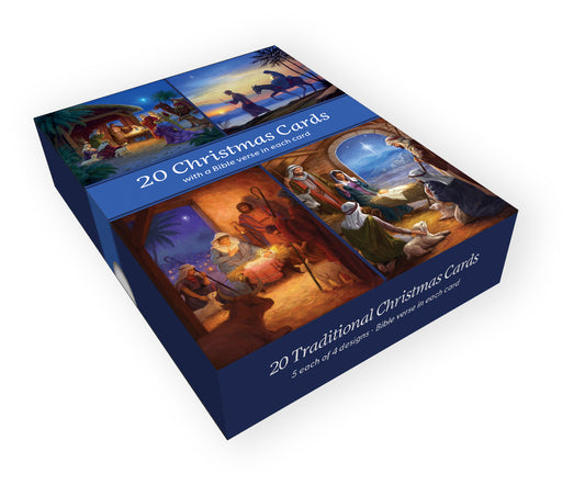 Traditional Nativity Christmas Card Boxed Assortment (20 cards)