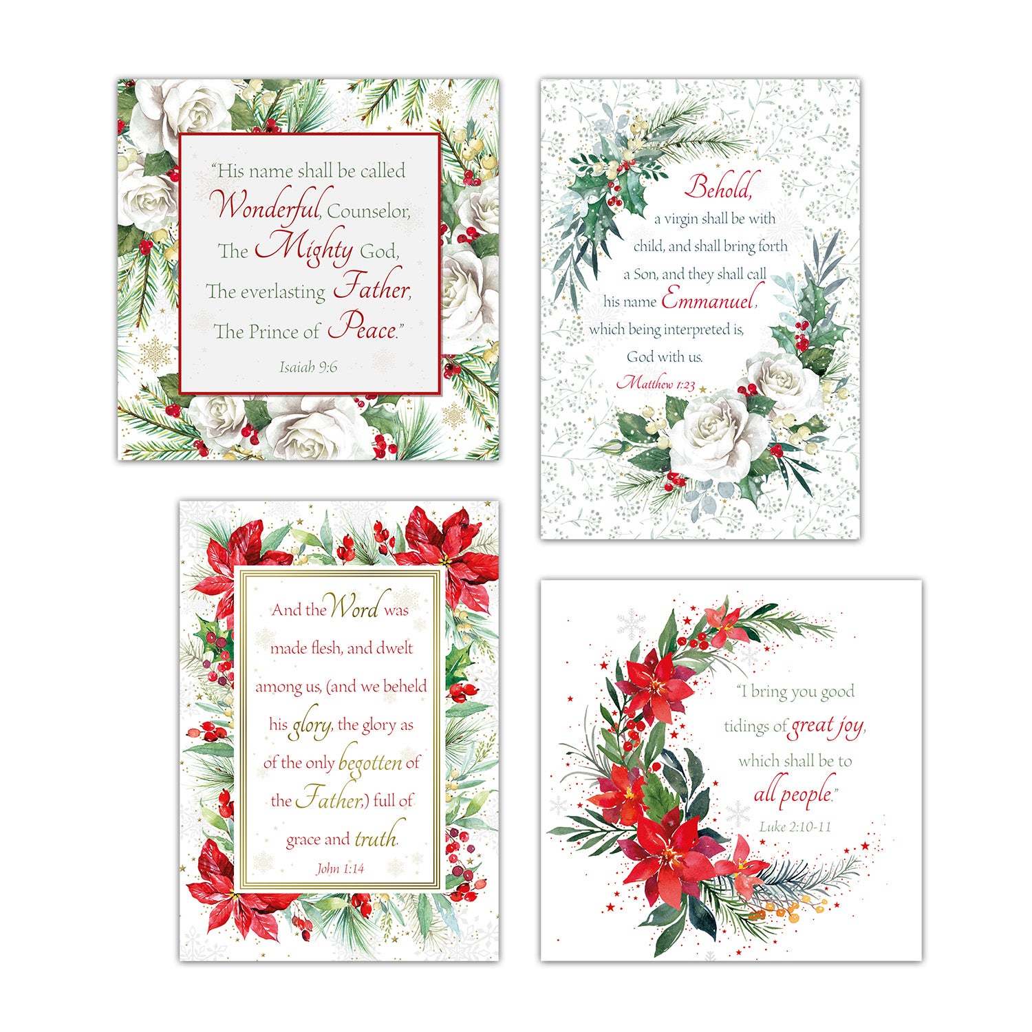 Christmas Verse Card Boxed Assortment (20 cards) - The Christian Gift Company
