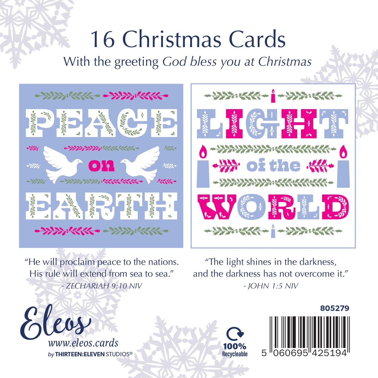 Christmas Card Box - Peace/Light (16 cards)