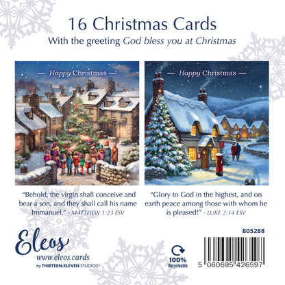 Christmas Card Box - Snowy Villages (16 cards)