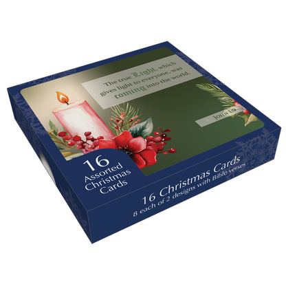 Christmas Card Box - Christmas Candles (16 cards)
