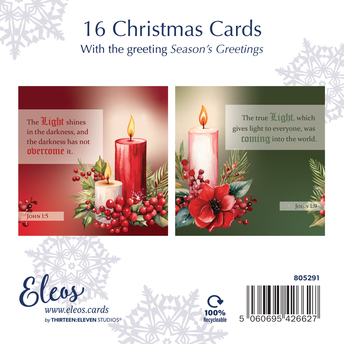Christmas Card Box - Christmas Candles (16 cards)