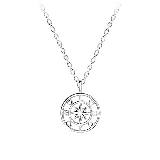 Sterling Silver Love Compass Necklace - The Christian Gift Company