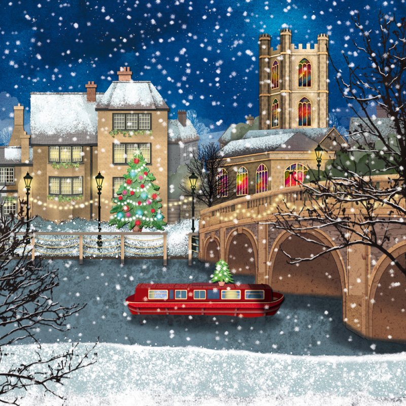 Charity Christmas Card: Christmas Canal (pack of 4)