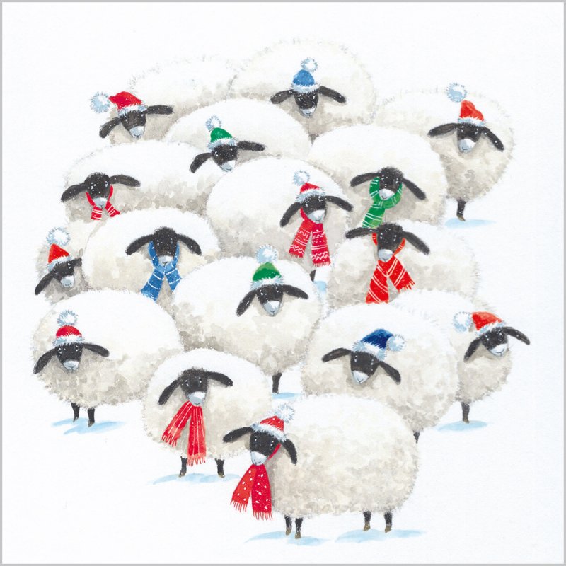 Charity Christmas Card: Christmas Ewes (pack of 4)