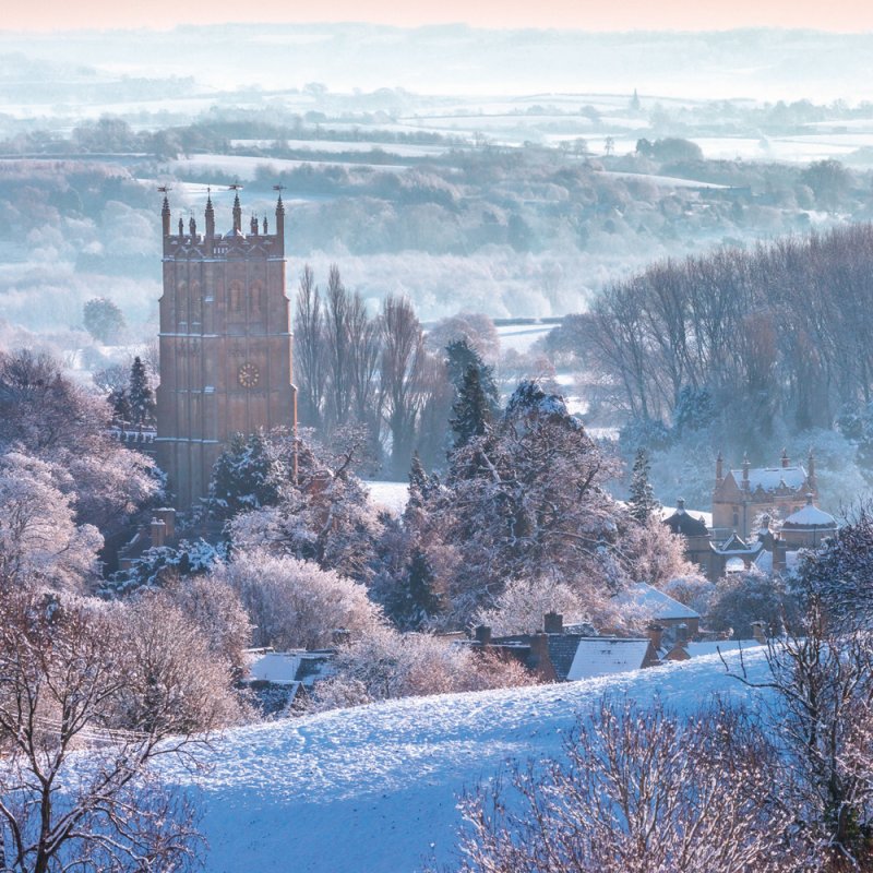 Charity Christmas Card: Winter Landscape with Church (pack of 4)