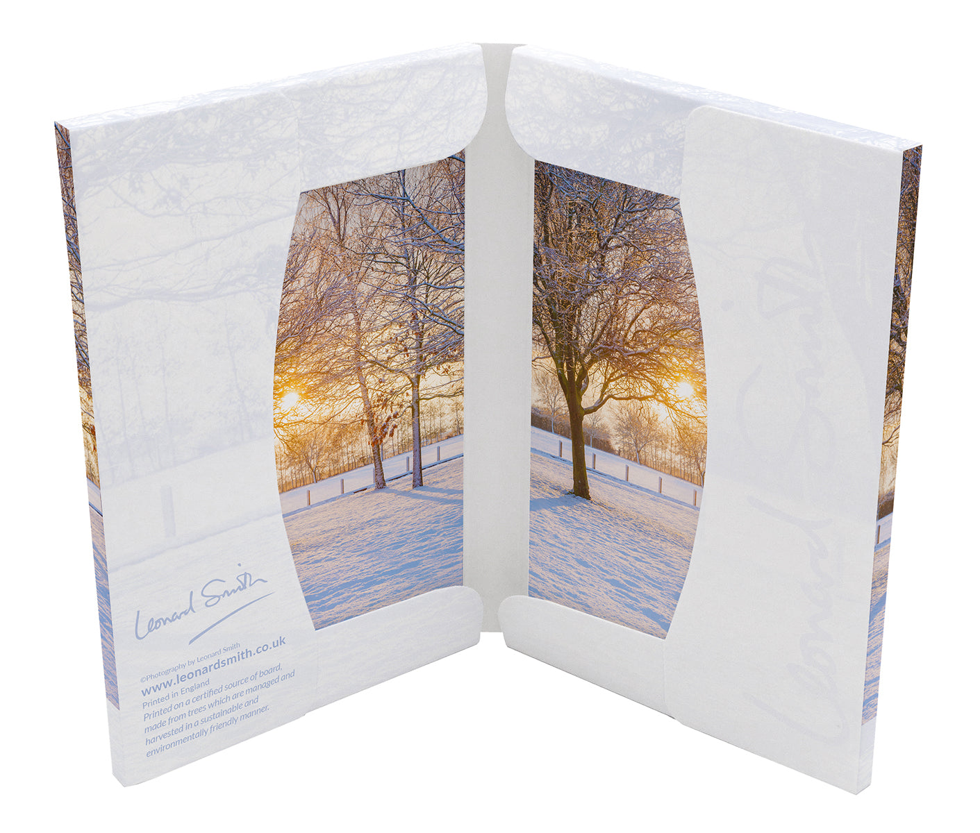 Christmas Card Wallet - Snow Sunrise (8 cards) - The Christian Gift Company