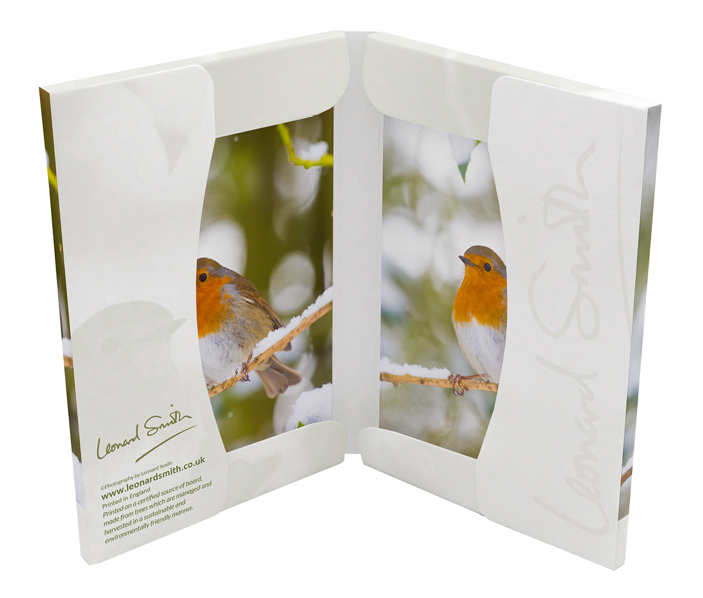 Christmas Card Wallet - Robin (8 cards) - The Christian Gift Company