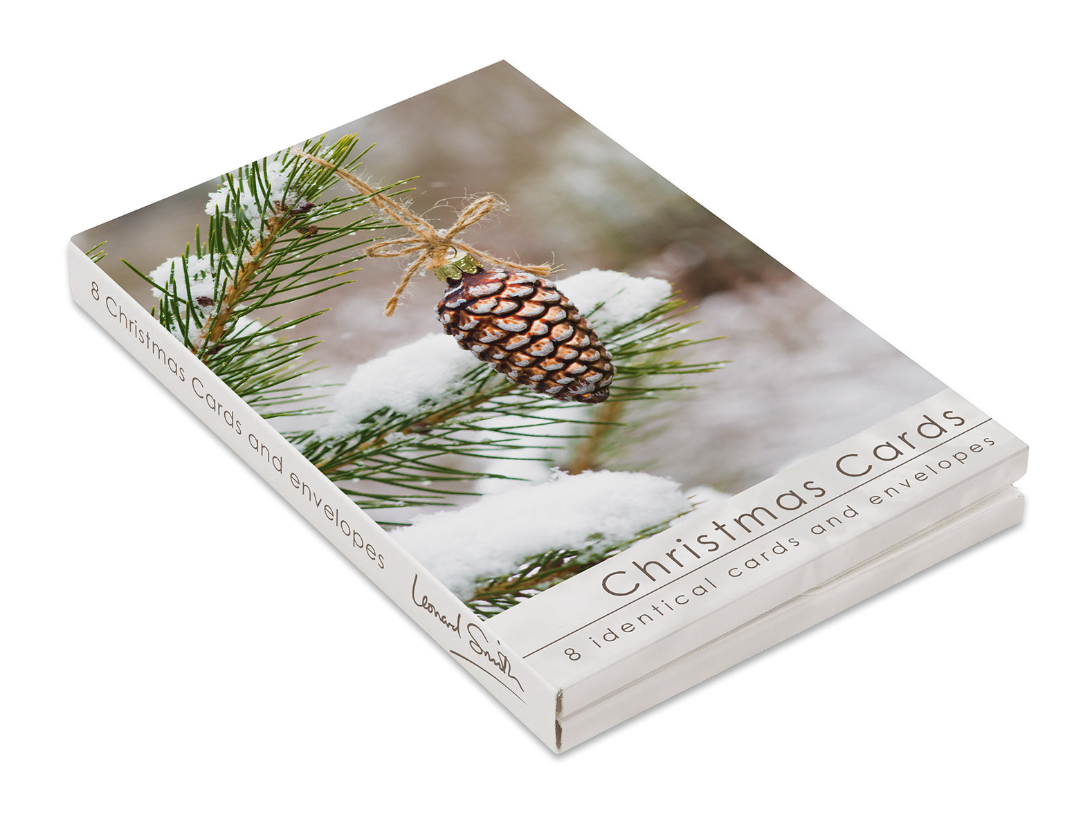 Christmas Card Wallet - Pine Cone (8 cards) - The Christian Gift Company