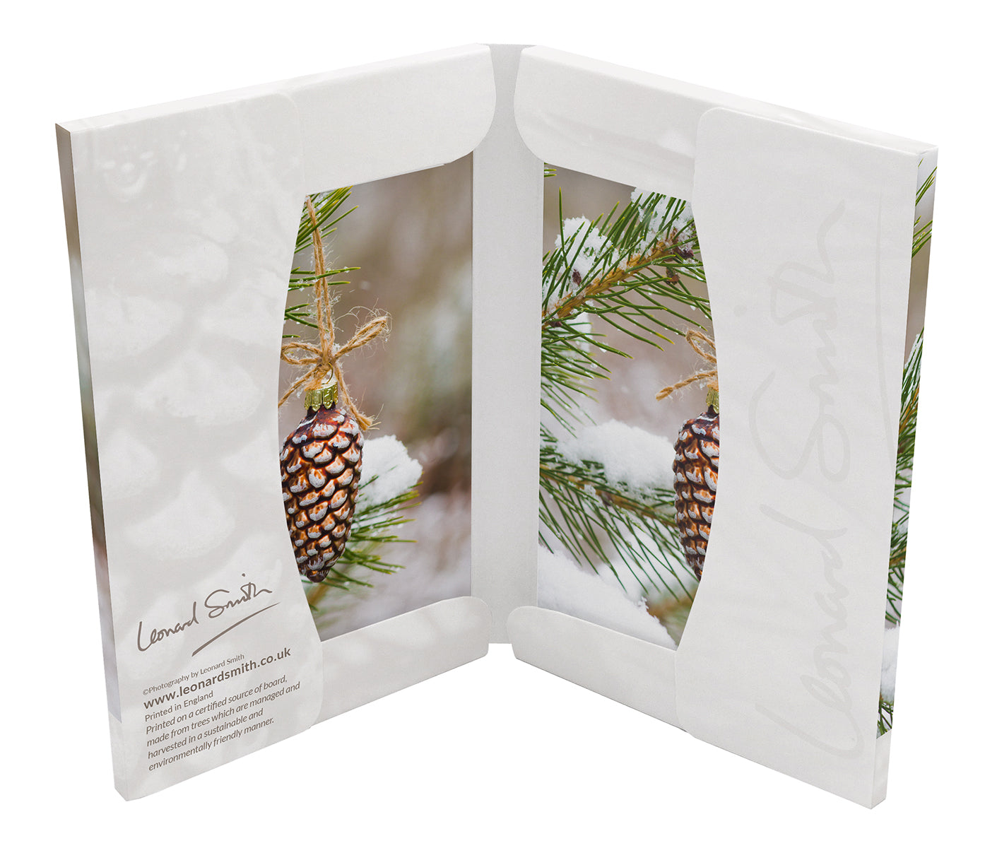 Christmas Card Wallet - Pine Cone (8 cards) - The Christian Gift Company