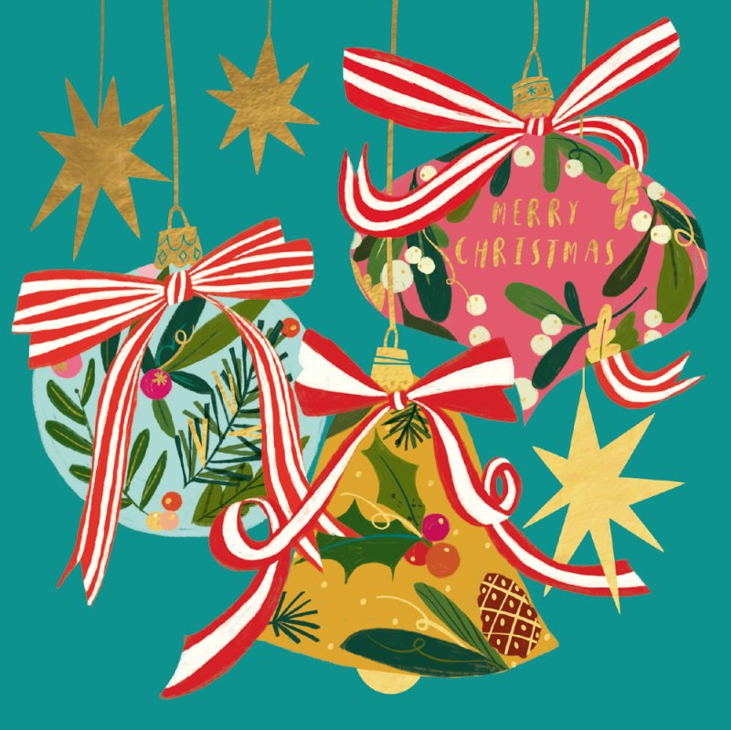 Charity Christmas Card: Christmas Decorations (pack of 4) - The Christian Gift Company