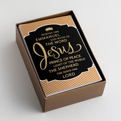 Premium Christmas Card Box - Names of Jesus (18 cards) - The Christian Gift Company