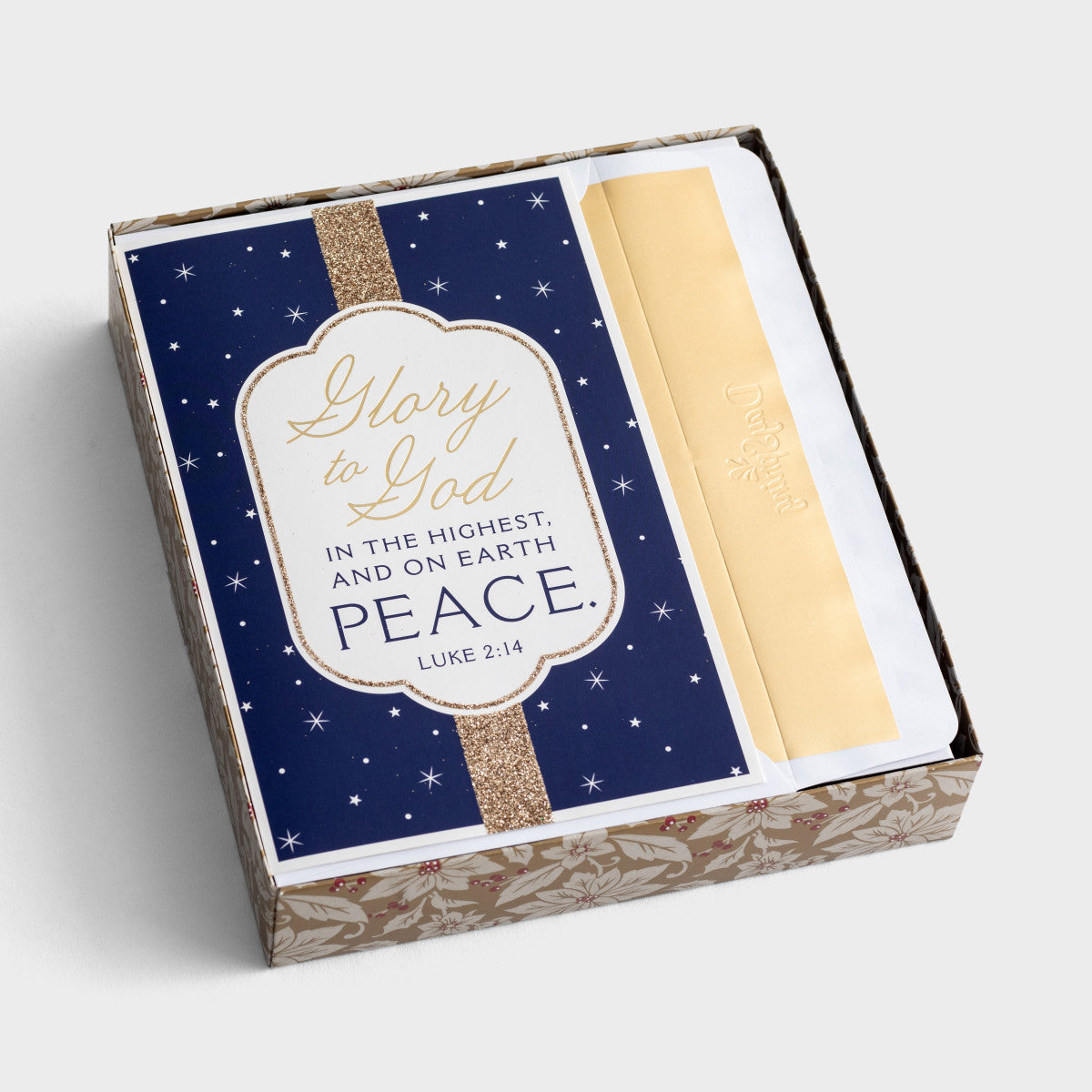 Premium Christmas Card Box - Glory To God (18 cards) - The Christian Gift Company