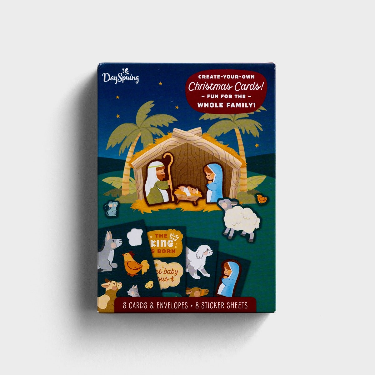 Nativity Sticker Card Box (8 cards) - The Christian Gift Company